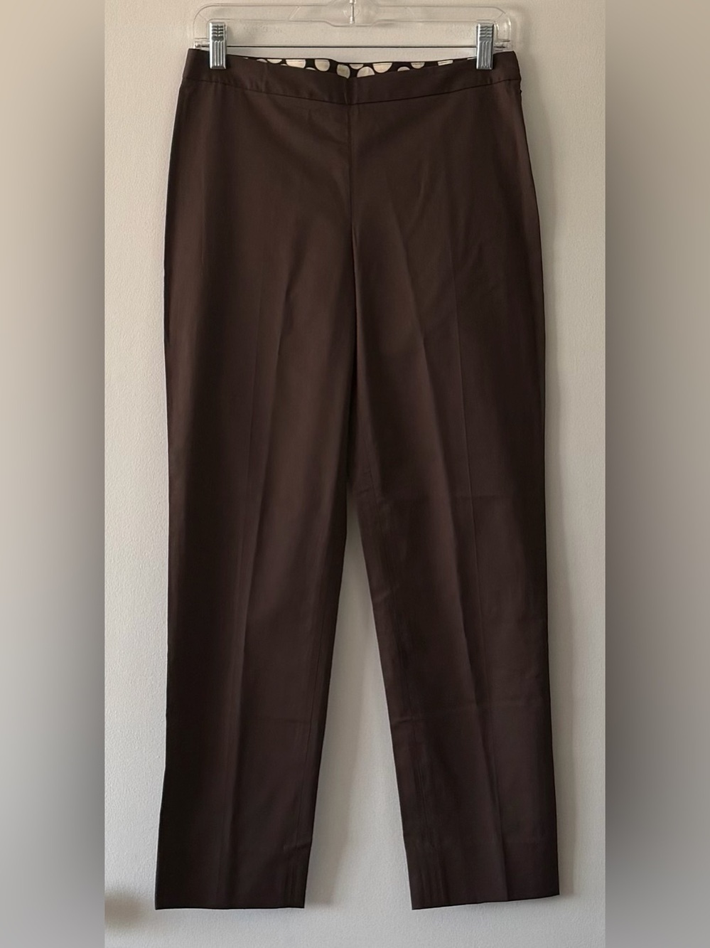 Milly of New York Chocolate Brown Cigarette Pants Trouser Side Zip Size 2 NWT